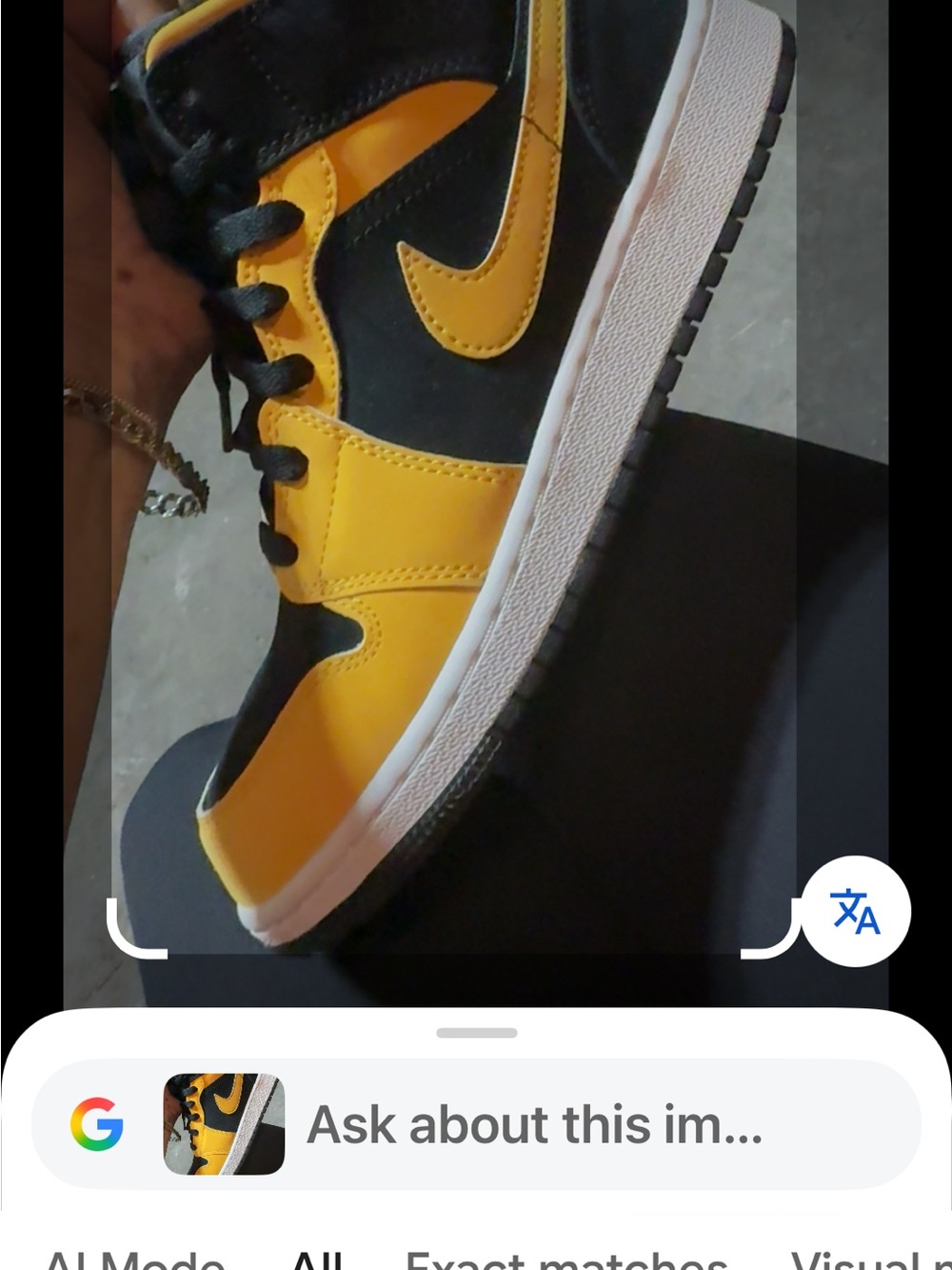 Nike Kids Black and Yellow High-Top Sneakers